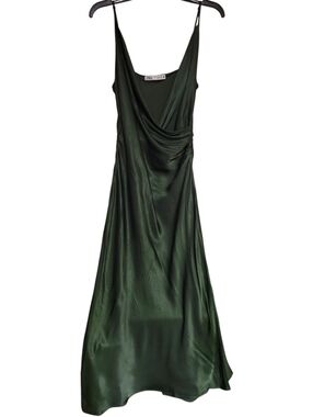 green emerald velvet dress NEW Zara Green Polka Dots Sleeveless Cami Camisole Midi Tank Wrap Dres –  Brie main image 1